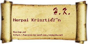 Herpai Krisztián névjegykártya